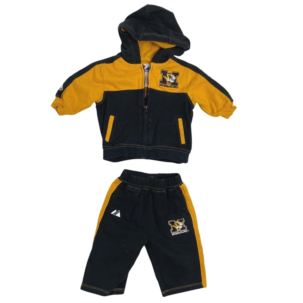 Majestic Missouri Tigers Mizzou Infant Track Suit Hoodie Pants Set 3-6M